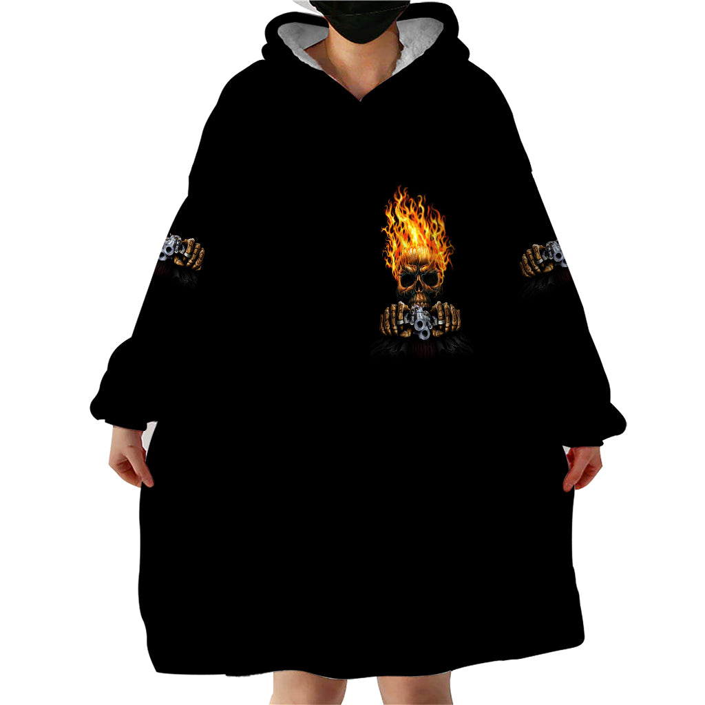 Dilligaf Flame Skull With G Wearable Blanket Hoodie - Wonder Print Shop