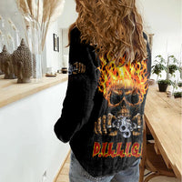 Dilligaf Flame Skull With G Women Casual Shirt - Wonder Print Shop