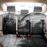 Custom Black and White King Salmon Fishing Back Car Seat Cover with Trout Fish Design Black and White Grunge Style - Wonder Print Shop