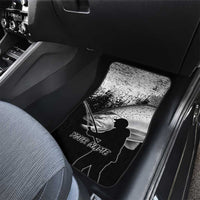 Custom Black and White King Salmon Fishing Car Mats with Trout Fish Design Black and White Grunge Style - Wonder Print Shop