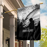 Custom Black and White King Salmon Fishing Garden Flag with Trout Fish Design Black and White Grunge Style - Wonder Print Shop