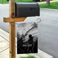 Custom Black and White King Salmon Fishing Garden Flag with Trout Fish Design Black and White Grunge Style - Wonder Print Shop