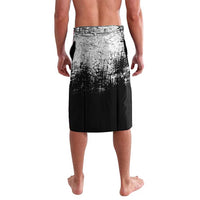 Custom Black and White King Salmon Fishing Lavalava with Trout Fish Design Black and White Grunge Style - Wonder Print Shop