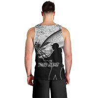 Custom Black and White King Salmon Fishing Men Tank Top with Trout Fish Design Black and White Grunge Style - Wonder Print Shop