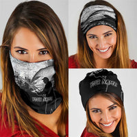 Custom Black and White King Salmon Fishing Neck Gaiter with Trout Fish Design Black and White Grunge Style - Wonder Print Shop