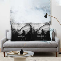 Custom Black and White King Salmon Fishing Pillow Cover with Trout Fish Design Black and White Grunge Style - Wonder Print Shop