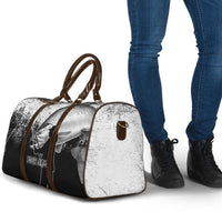 Custom Black and White King Salmon Fishing Travel Bag with Trout Fish Design Black and White Grunge Style - Wonder Print Shop