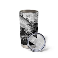 Custom Black and White King Salmon Fishing Tumbler Cup with Trout Fish Design Black and White Grunge Style - Wonder Print Shop
