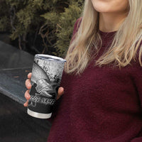 Custom Black and White King Salmon Fishing Tumbler Cup with Trout Fish Design Black and White Grunge Style - Wonder Print Shop