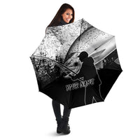 Custom Black and White King Salmon Fishing Umbrella with Trout Fish Design Black and White Grunge Style - Wonder Print Shop