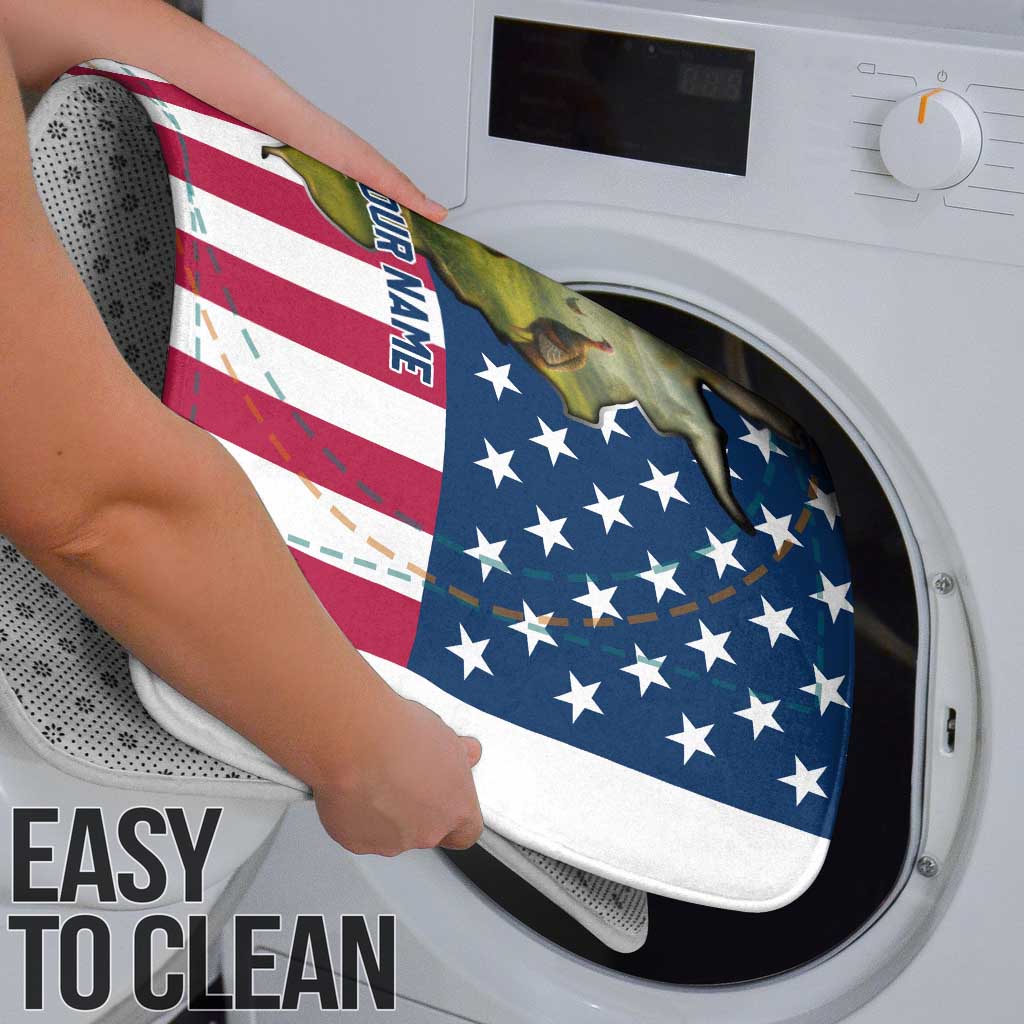 Custom American Flag Turkey Hunting Bathroom Set with Illinois State Outline Country Farm Scene - Wonder Print Shop