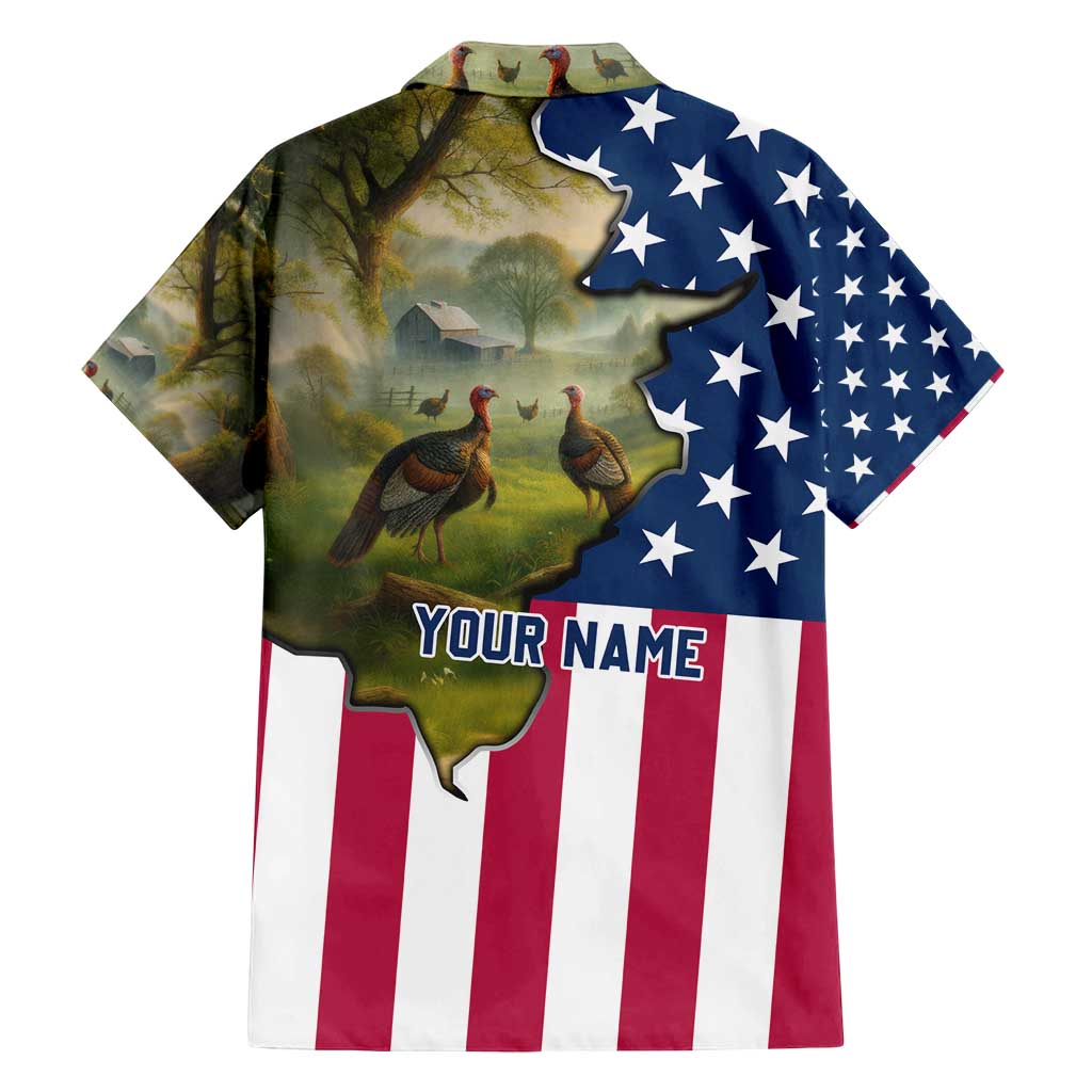 Custom American Flag Turkey Hunting Family Matching Tank Maxi Dress and Hawaiian Shirt with Illinois State Outline Country Farm Scene - Wonder Print Shop