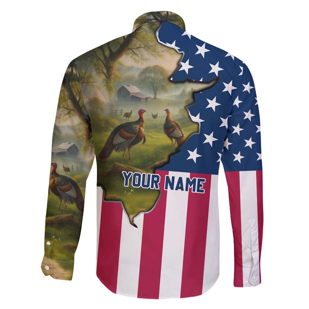 Custom American Flag Turkey Hunting Family Matching Tank Maxi Dress and Hawaiian Shirt with Illinois State Outline Country Farm Scene - Wonder Print Shop