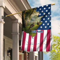 Custom American Flag Turkey Hunting Garden Flag with Illinois State Outline Country Farm Scene - Wonder Print Shop