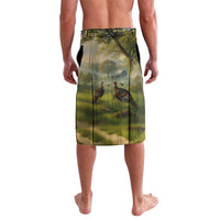 Custom American Flag Turkey Hunting Lavalava with Illinois State Outline Country Farm Scene - Wonder Print Shop