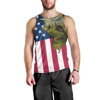 Custom American Flag Turkey Hunting Men Tank Top with Illinois State Outline Country Farm Scene - Wonder Print Shop