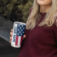 Custom American Flag Turkey Hunting Tumbler Cup with Illinois State Outline Country Farm Scene - Wonder Print Shop