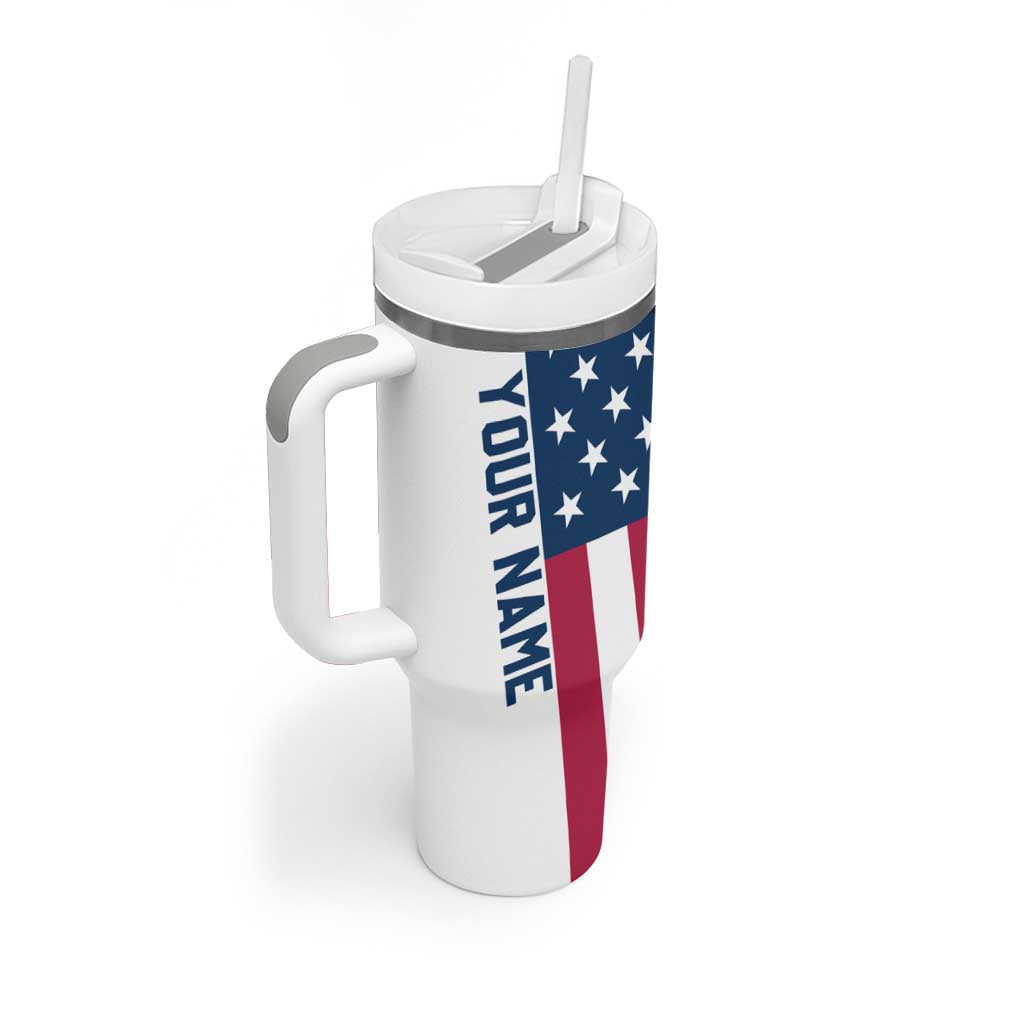 Custom American Flag Turkey Hunting Tumbler With Handle with Illinois State Outline Country Farm Scene - Wonder Print Shop