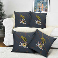 Custom Golden Bowling Shirts For Men, Flame Bowling Pillow Cover with Flaming Bowling Ball Striking Pins And Geometric Line Pattern - Wonder Print Shop