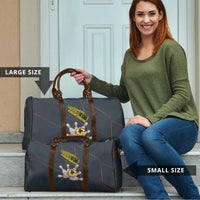 Custom Golden Bowling Shirts For Men, Flame Bowling Travel Bag with Flaming Bowling Ball Striking Pins And Geometric Line Pattern - Wonder Print Shop