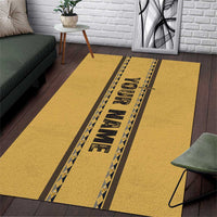 Custom Retro Bowling Area Rug with Diamond Stripe Pattern North Bowl Logo - Wonder Print Shop