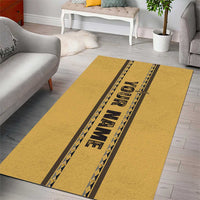 Custom Retro Bowling Area Rug with Diamond Stripe Pattern North Bowl Logo - Wonder Print Shop