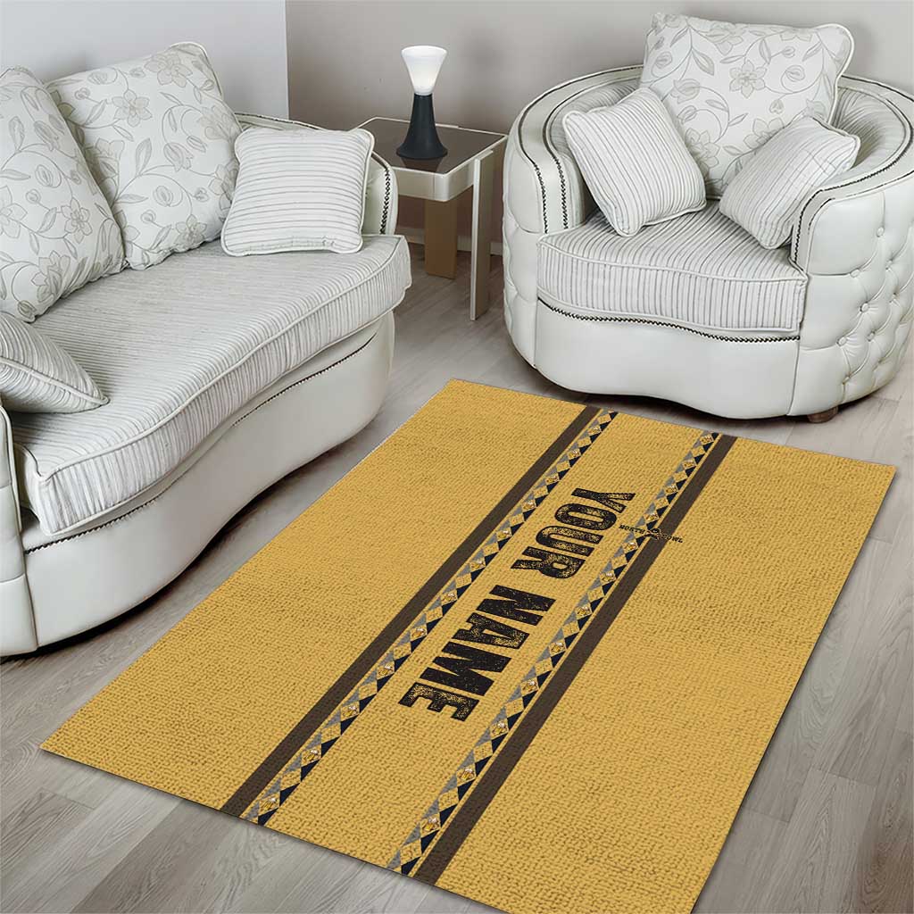 Custom Retro Bowling Area Rug with Diamond Stripe Pattern North Bowl Logo - Wonder Print Shop