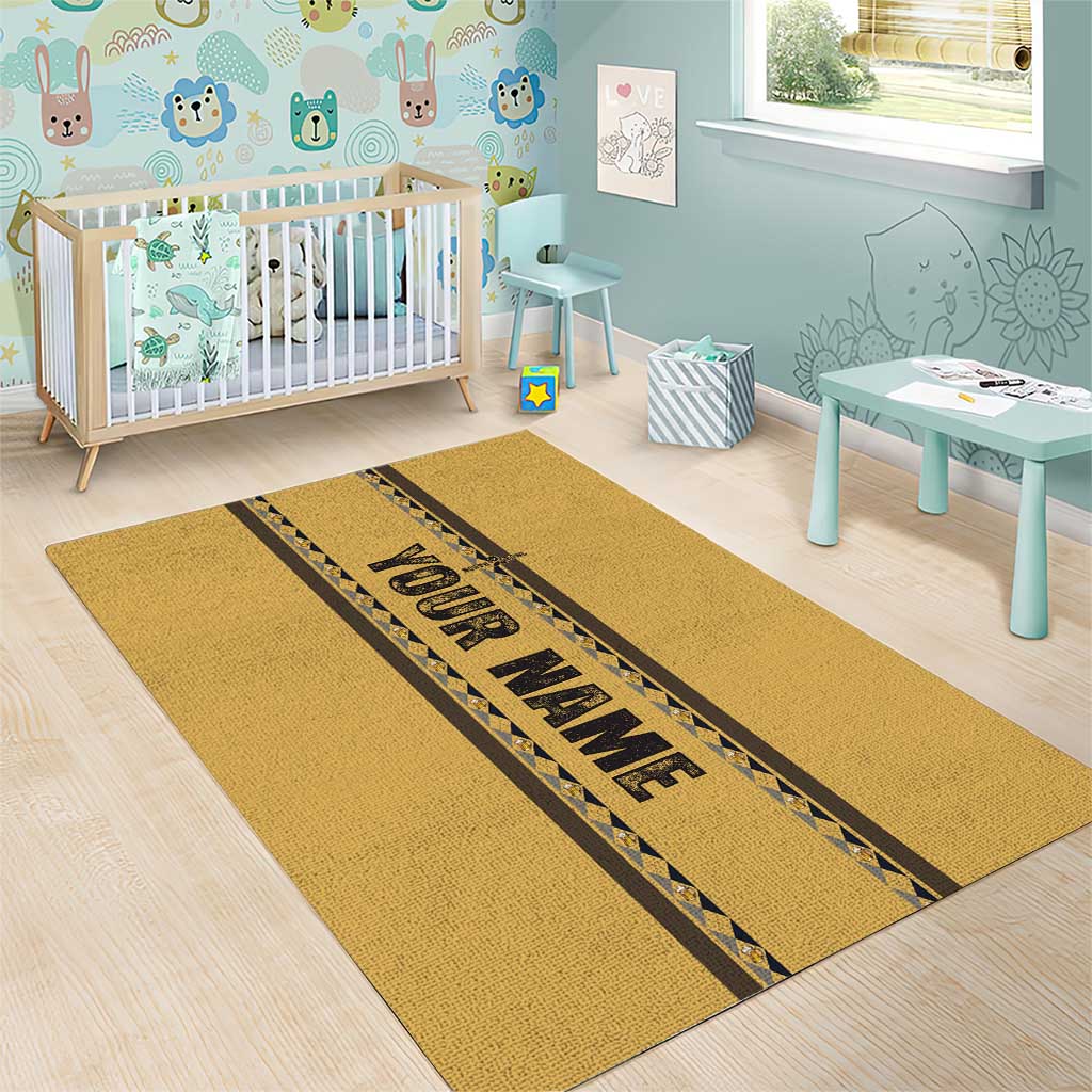 Custom Retro Bowling Area Rug with Diamond Stripe Pattern North Bowl Logo - Wonder Print Shop