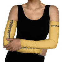 Custom Retro Bowling Arm Sleeves with Diamond Stripe Pattern North Bowl Logo - Wonder Print Shop