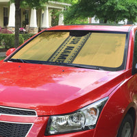 Custom Retro Bowling Auto Sun Shade with Diamond Stripe Pattern North Bowl Logo - Wonder Print Shop