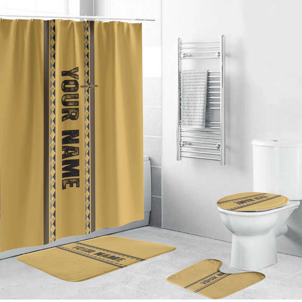 Custom Retro Bowling Bathroom Set with Diamond Stripe Pattern North Bowl Logo - Wonder Print Shop