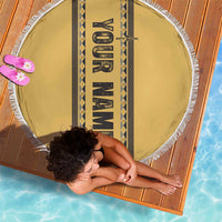 Custom Retro Bowling Beach Blanket with Diamond Stripe Pattern North Bowl Logo - Wonder Print Shop