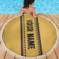 Custom Retro Bowling Beach Blanket with Diamond Stripe Pattern North Bowl Logo - Wonder Print Shop