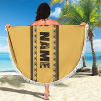 Custom Retro Bowling Beach Blanket with Diamond Stripe Pattern North Bowl Logo - Wonder Print Shop