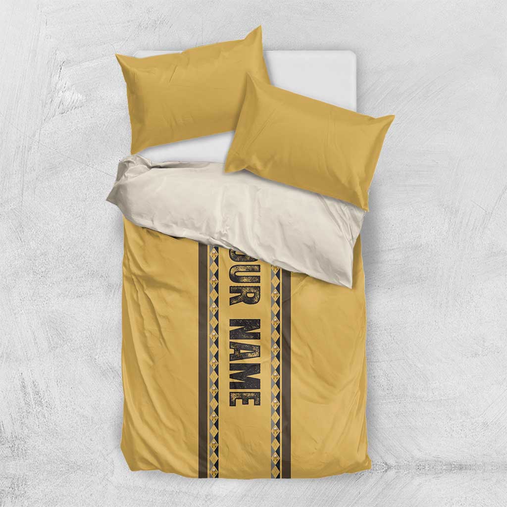 Custom Retro Bowling Bedding Set with Diamond Stripe Pattern North Bowl Logo - Wonder Print Shop