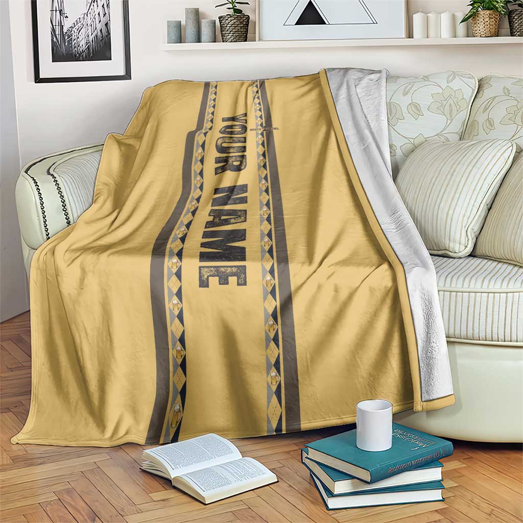 Custom Retro Bowling Blanket with Diamond Stripe Pattern North Bowl Logo - Wonder Print Shop