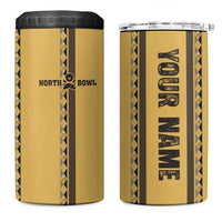 Custom Retro Bowling 4 in 1 Can Cooler Tumbler with Diamond Stripe Pattern North Bowl Logo - Wonder Print Shop