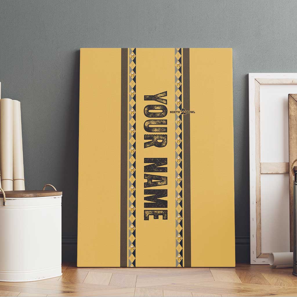 Custom Retro Bowling Canvas Wall Art with Diamond Stripe Pattern North Bowl Logo - Wonder Print Shop