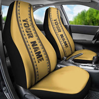 Custom Retro Bowling Car Seat Cover with Diamond Stripe Pattern North Bowl Logo - Wonder Print Shop