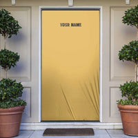 Custom Retro Bowling Door Cover with Diamond Stripe Pattern North Bowl Logo - undefined
