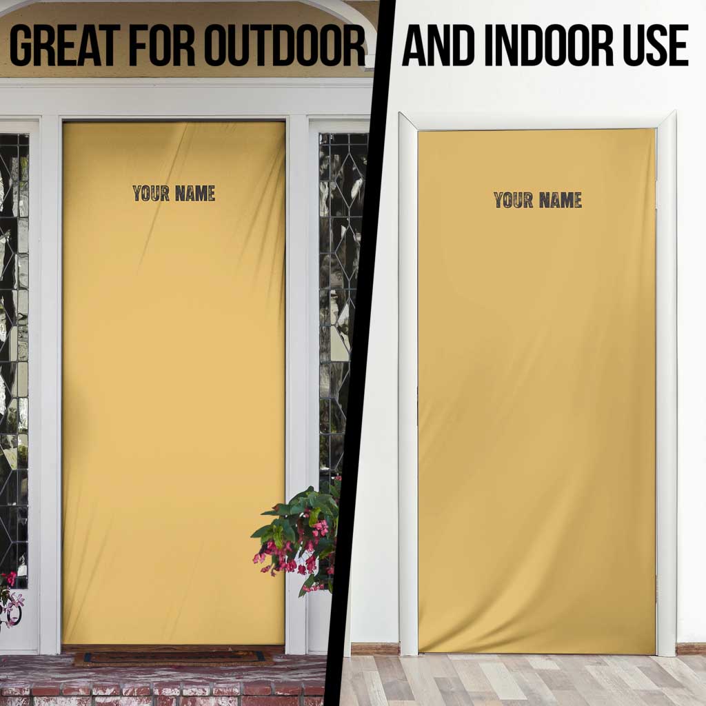 Custom Retro Bowling Door Cover with Diamond Stripe Pattern North Bowl Logo - undefined