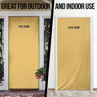 Custom Retro Bowling Door Cover with Diamond Stripe Pattern North Bowl Logo - undefined