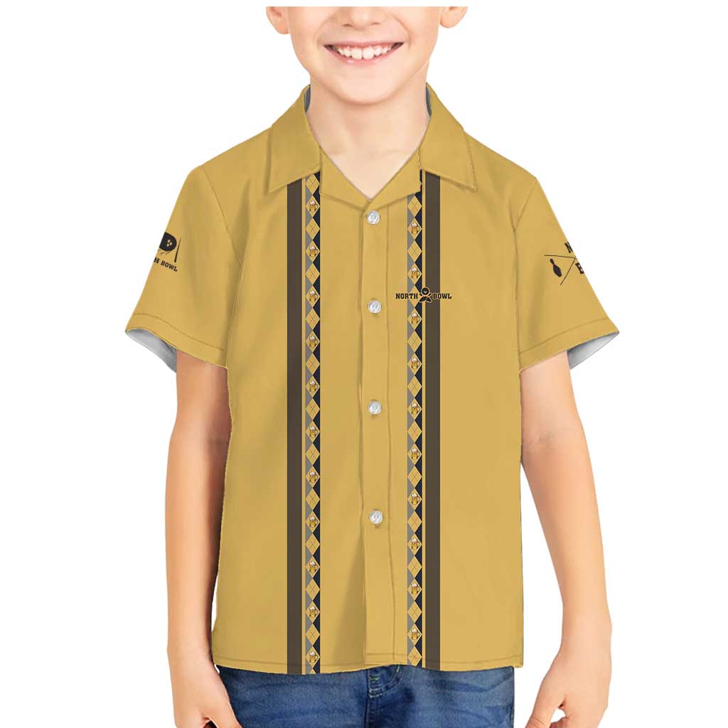 Custom Retro Bowling Family Matching Mermaid Dress and Hawaiian Shirt with Diamond Stripe Pattern North Bowl Logo - Wonder Print Shop