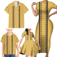 Custom Retro Bowling Family Matching Short Sleeve Bodycon Dress and Hawaiian Shirt with Diamond Stripe Pattern North Bowl Logo - Wonder Print Shop