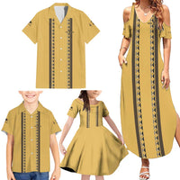 Custom Retro Bowling Family Matching Summer Maxi Dress and Hawaiian Shirt with Diamond Stripe Pattern North Bowl Logo - Wonder Print Shop