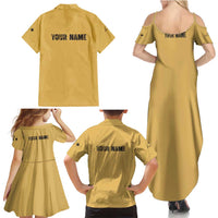 Custom Retro Bowling Family Matching Summer Maxi Dress and Hawaiian Shirt with Diamond Stripe Pattern North Bowl Logo - Wonder Print Shop