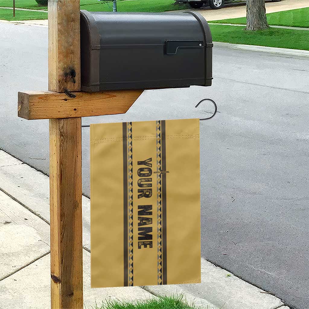 Custom Retro Bowling Garden Flag with Diamond Stripe Pattern North Bowl Logo - Wonder Print Shop