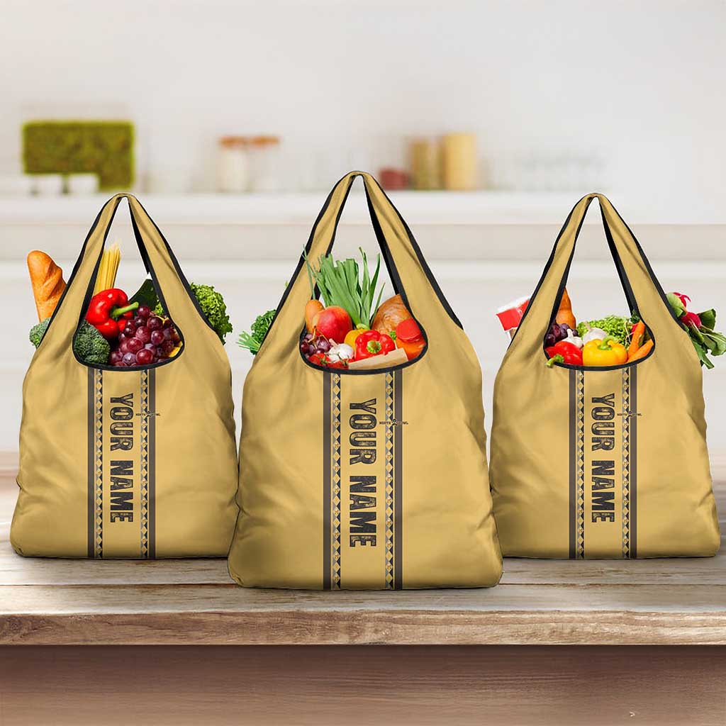 Custom Retro Bowling Grocery Bag with Diamond Stripe Pattern North Bowl Logo - Wonder Print Shop