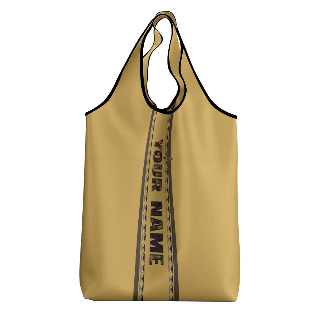 Custom Retro Bowling Grocery Bag with Diamond Stripe Pattern North Bowl Logo - Wonder Print Shop