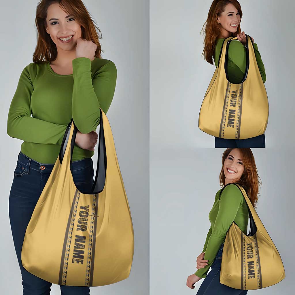 Custom Retro Bowling Grocery Bag with Diamond Stripe Pattern North Bowl Logo - Wonder Print Shop